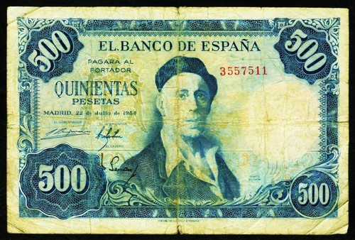 Spanien 500 pesetas 1954 ohne - 500,