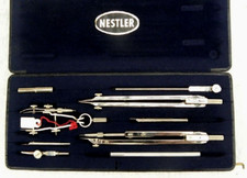 Zirkelkasten Rudolf Nestler Reißzeug Nestler´s Schola 11-tlg S. Vd Gr. Neuwertig