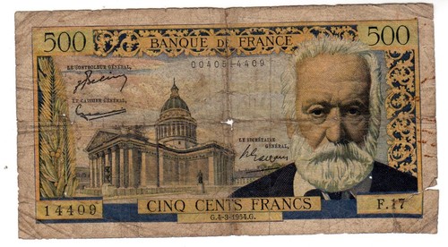 Frankreich billet 500 francs - 500,