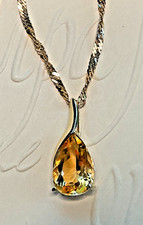 14K Gold Citrin Träne