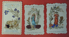 3 Andachtsbildchen mit BLUMEN v. HL. GRABE - holy cards , santini