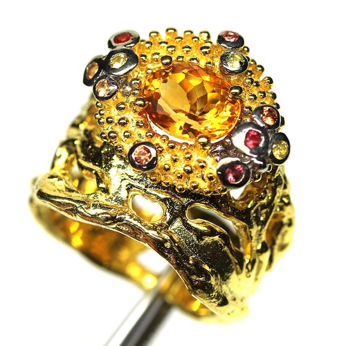 Yellow citrine statement - yellow, ring