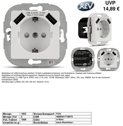 Steckdose mit 2xusb - steckdose,