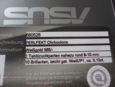 Perlfekt Ohrboutons, Tahitiperlen fast rund mit Brillanten und Zertifikat, neu