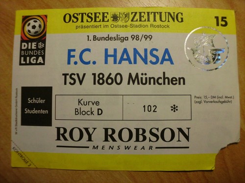 Eintrittskarte ticket hansa - eintrittskarte, /