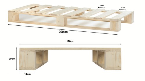 Palettenbett aus holz - palettenbett,