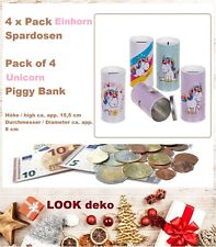 4 Einhorn Spardosen Comic Set
