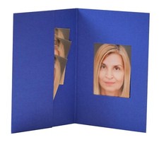 Passmappen, Passmäppchen, Passbildmappen 32x42mm Blau | Amparo Blue, 100 Stück
