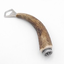 Flaschenöffner Hirsch Stange Hirschhorn Endkappe Edelweiß GL 21 cm 27.19.5.33