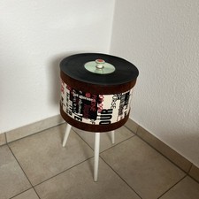 Design Beistelltisch 30 cm, Vintage/Retro Schallplatte 70er Stil in Rot Weiß