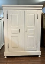 Antiker Schrank Weichholz Kleiderschrank um 1860 shabby weiß
