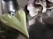 Deko Keramik Herz Grün * 9 x