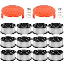 12x Spulen mit Spulendeckel Für Black & Decker Rasentrimmer Trimmer Fadenspule
