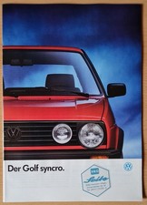 Prospekt VW Golf syncro   -   Ausgabe August 1989