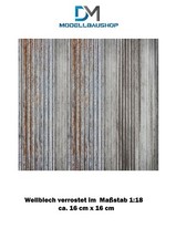Wellblech Verrostet Wand Decal Diorama Modellbau 1:18 Vintage
