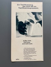 Braun Tischfeuerzeug retro 1970 Vintage Ad Werbung Reklame K93