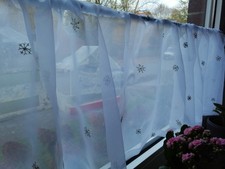 TCM Kurzgardine Bistrogardine Scheibengardine  Gardinen Spitze Stern170 x 40 cm