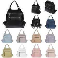 Großer Damen Rucksack Tasche Citybag Leder Optik Bodybag Schultertasche Shopper