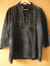 Hemd Piraten Mittelalter Gothic Schwarz Gr. M 38/40 Schnüre Inter Moden Batik