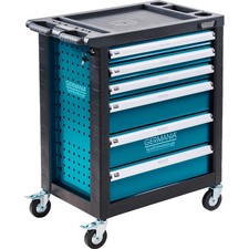 Werkstattwagen GWT11 gefüllt 70-teilig 6 Schubladen Werkzeugwagen mit Werkzeug