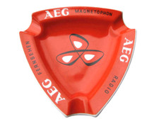 Top-Seltener Werbe-Aschenbecher "AEG TECHNOLOGIE MAGNETOPHON RADIO TV" Werbung