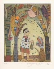 Jutta Votteler," kleiner Gärtner" Radierung, Originalgrafik