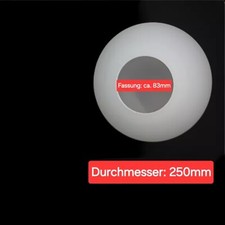 Lampenschirm E27 BOW Ersatz Glas Opal Weiß matt Glas Ø250mm Loch 83mm Lampenglas