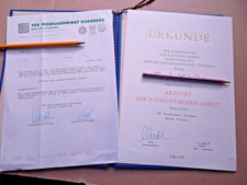 2 x  DDR  Dokumente -  Urkunden  - VEB  Möbelkombinat Eisenberg 1976/79  ---