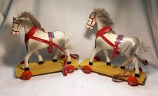 DDR Pferdegespann 2 Pferde Holzspielzeug