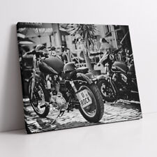 Leinwand-Bild "U Rock" - Wandbild Schwarz Weiss Motorrad Harley Davidson Poster