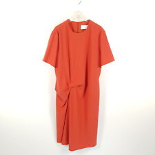 Hugo Boss Kleid Damen Gr. 42 XL Orange Kurzarm Abendkleid