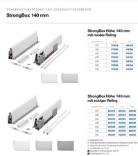 Schubladensystem Schubkasten Vollauszug Softclose 450 Lang x 140mm H mit Rehling