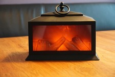 LED Kaminfeuer Laterne mit flackerndem Flammeneffekt, Timerfunktion