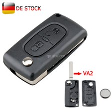 Klapp Funk Schlüssel VA2 CE0536 für Peugeot Partner Tepee Expert + Batterie