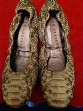 Damen Schuhe Ballerina 39,5 Beige Gold Walter Steiger