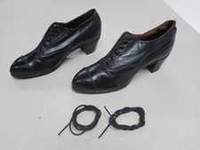 Damenschuhe Antik 1910 ungetragen Edwardian Gr36 NOS original Halbschuhe