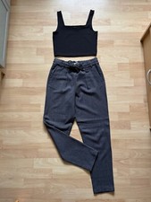 Neuw. fein karierte grau-schwarze Damen Stoff-Hose von VERO MODA in der Gr. S-32