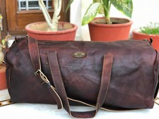 Men Retro Luggage 25 "Vintage Bull Skin Ledertasche Reisetasche Travelling 