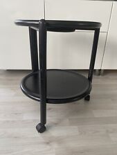 Vintage Retro Servierwagen Schwarz Klappbar Massiv