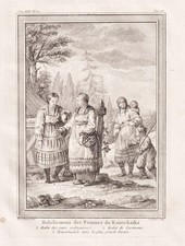 Kamtchatka women native people Russia Russland Russie Kupferstich engraving