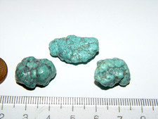 3 Stück Türkis Naturstein Edelstein Heilstein zusammen ca. 10 Gramm (#12)