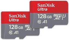 SanDisk Ultra microSDXC 128GB 2er Pack + SD Adapter A1 Class 10 UHS -I,140MB/s
