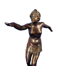 ALOIS STEHLE (1856 1932) Bronze Skulptur Art Deco Tänzerin 20 cm Hofbildhauer