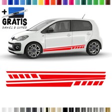 Auto Seitenstreifen Aufkleber-Set "Racing" komp. mit VW Up in Wunschfarbe