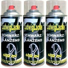 Schwarz glänzend WOW 3 Spraydosen Autolack 400ml Ludwiglacke Anzeige
