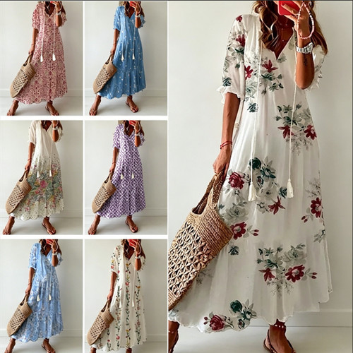 Women boho floral - women's, dress