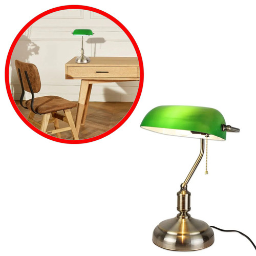 Grüne vintage bankier - vintage, lampe