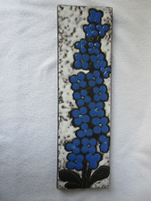 altes Keramik Wandbild blaue