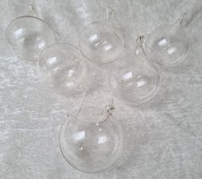 Große mundgeblasene schwere Weihnachtskugeln - 6 Stück - Transparent