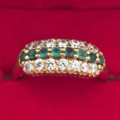 Gold ring 585 mit - mit, smaragden